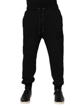 Dolce & Gabbana Black Cotton Drawstring Jogger Pants